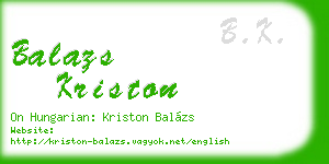 balazs kriston business card