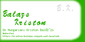 balazs kriston business card